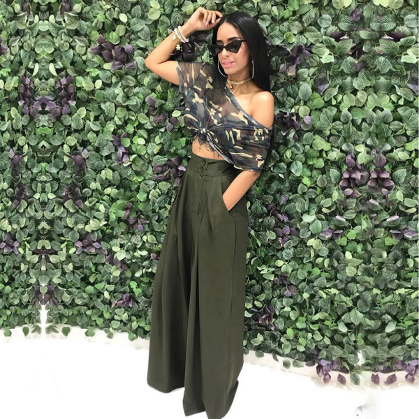 Fashion personality flare pants wide leg casual pants spring and autumn wide leg pants multicolor