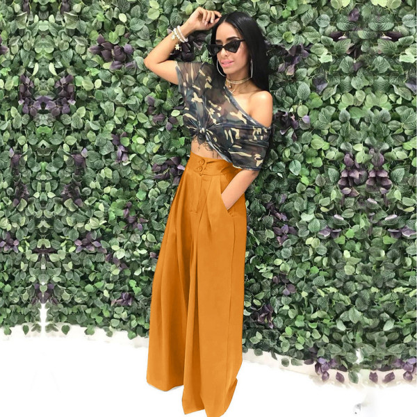 Fashion personality flare pants wide leg casual pants spring and autumn wide leg pants multicolor