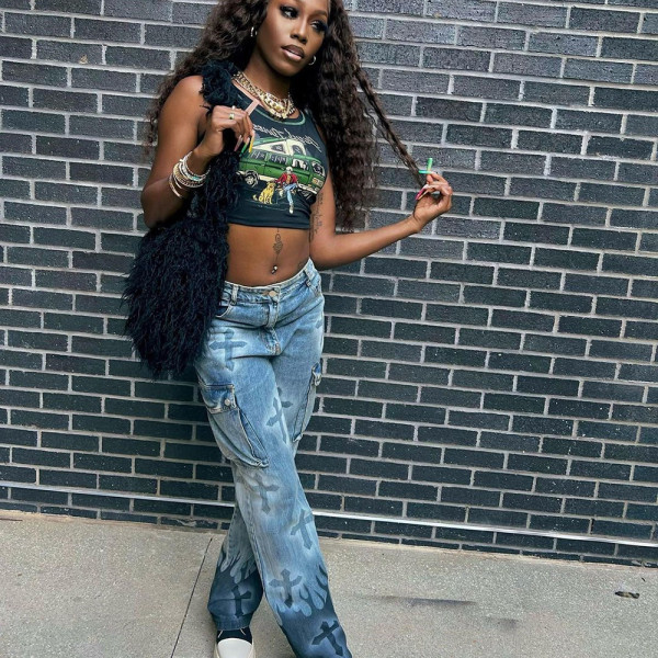 Sexy Multi Pocket Cross Glue Personalized Washing Jeans