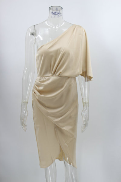 Sexy one side sleeve irregular dress evening dress