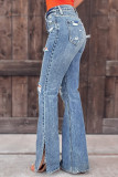 Trendy Pants Washed Slight Rags Women's Jeans
