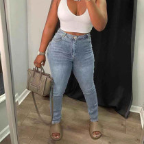 Sexy High Waist Denim Washed Hollow out Stretch Tights Sexy High Waist Denim Washed Hollow out Stretch Tights