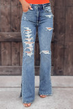 Trendy Pants Washed Slight Rags Women's Jeans