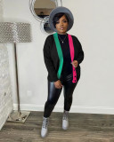 Women's casual color blocking short knitted cardigan coat