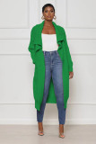Women's casual solid color long knitted cardigan coat