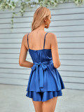 Casual solid suspender waist collection jumpsuit