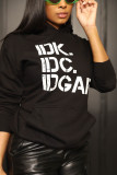 Women's printed hooded casual loose sweater