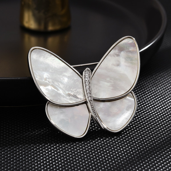 Luxurious cocoon breaking butterfly natural fritillary butterfly brooch