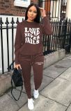 Printed casual sports suit