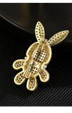 Delicate Shiny Zircon Rabbit brooch pin Anti slip accessory suit corsage