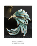 Chinese enamel gradual change phoenix brooch luxury high-end animal brooch pin coat accessories