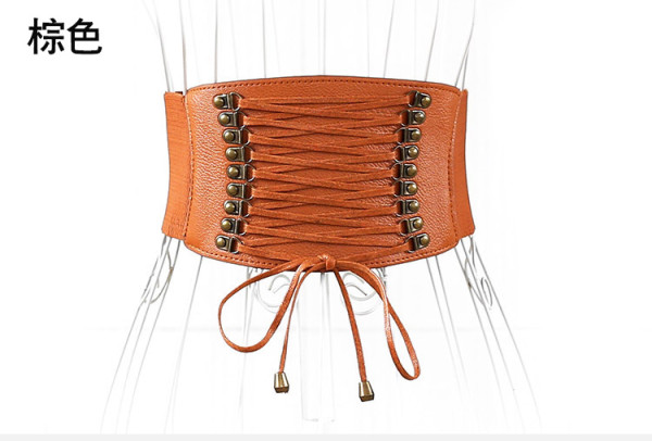Super wide waist closure women's belt wholesale fashion elastic fringe wide belt decorative skirt accessories