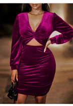 Women's sexy splicing hip wrap skirt Deep V-neck temperament sexy dress hip wrap skirt Women's sexy splicing hip wrap skirt Deep V-neck temperament sexy dress hip wrap skirt