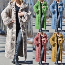 Hooded cardigan loose knit long coat C659526610350 Hooded cardigan loose knit long coat C659526610350