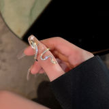 Slightly inlaid zircon wrapped snake ring, fashionable and personalized index finger ring