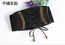 Super wide waist closure women's belt wholesale fashion elastic fringe wide belt decorative skirt accessories