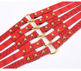 Fashionable vintage hollowed out Liuding super wide waist cover women's versatile skirt down jacket decoration black belt