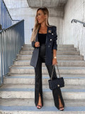 High waist fashion temperament slim sexy casual split pu leather pants casual pants