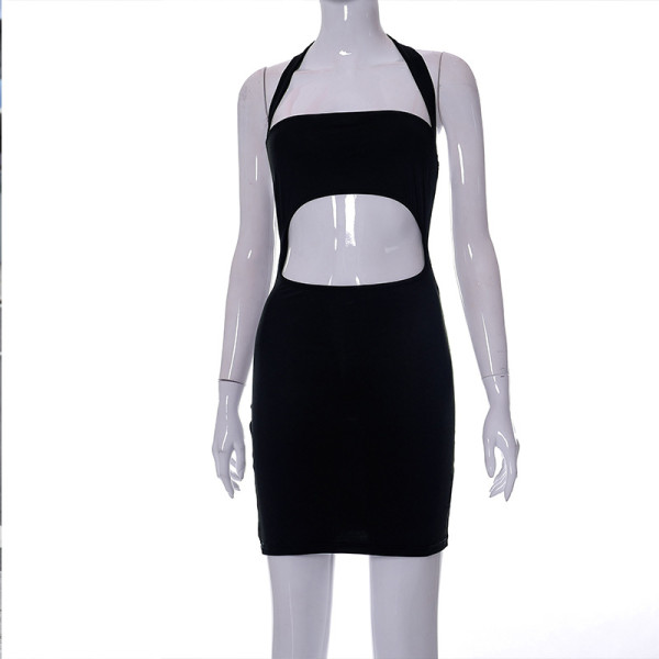 Off the shoulder neck wrap chest sleeveless cut out hot girl hip wrap skirt