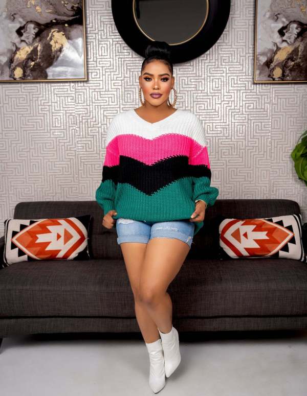 Knitted patchwork top
