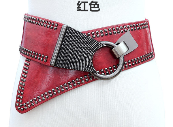 Wind Liuding slanting elastic elastic personality fashion wide waist cover slanting women's belt decoration