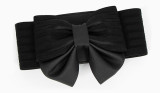 Korean Women's Bowknot Super Wide Waist Cover Simple Versatile Buckle Elastic Belt Dress Accessories