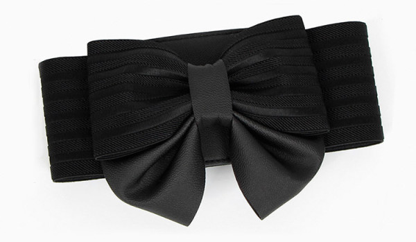Korean Women's Bowknot Super Wide Waist Cover Simple Versatile Buckle Elastic Belt Dress Accessories