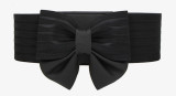 Korean Women's Bowknot Super Wide Waist Cover Simple Versatile Buckle Elastic Belt Dress Accessories