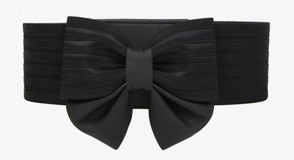 Korean Women's Bowknot Super Wide Waist Cover Simple Versatile Buckle Elastic Belt Dress Accessories
