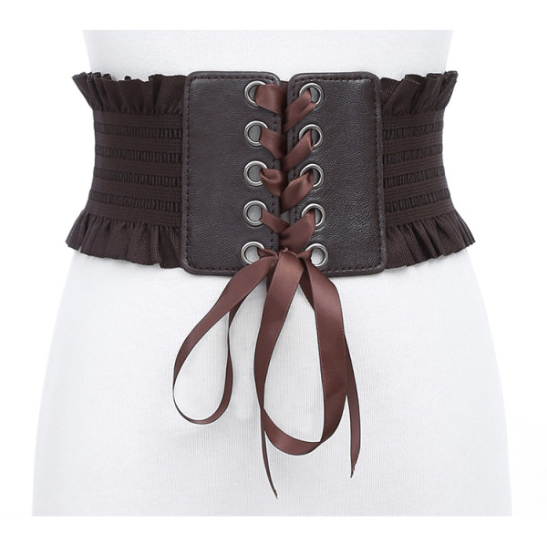 Women's tassel bow tie belt Super wide waist closure Fashion skirt lace up waist closure