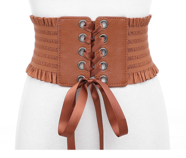Women's tassel bow tie belt Super wide waist closure Fashion skirt lace up waist closure
