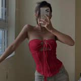 Neck hanging hollow basic sexy top European and American street fashion hot girl slim backless versatile vest