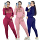 Fashion casual gilded long sleeve small sweater+trousers suit