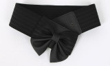 Korean Women's Bowknot Super Wide Waist Cover Simple Versatile Buckle Elastic Belt Dress Accessories