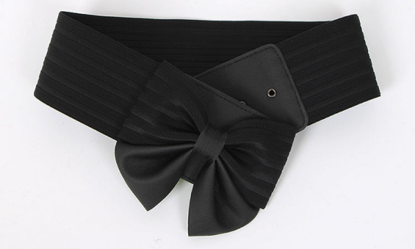 Korean Women's Bowknot Super Wide Waist Cover Simple Versatile Buckle Elastic Belt Dress Accessories
