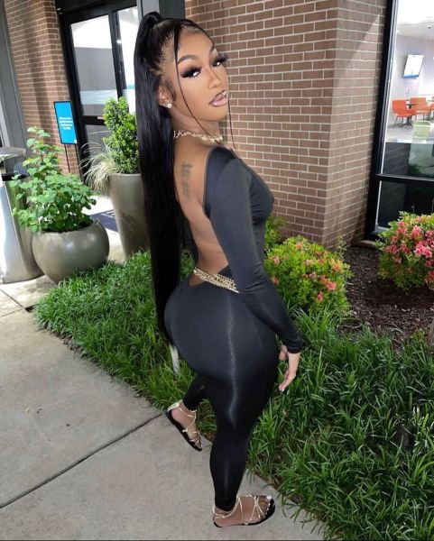 Women's solid color sexy backless tight long sleeve jumpsuit pants