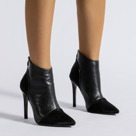 Fashion Boots Thin Boots Pointed Thin Heel Soft Leather Back Zipper Solid Short Boots