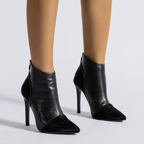 Fashion Boots Thin Boots Pointed Thin Heel Soft Leather Back Zipper Solid Short Boots