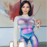 Fashion Personality Body Pattern Print Sexy Skinny Dress