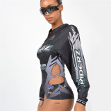 Versatile lettered street trendy one-piece
