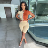 Fashion sports casual suit women's shorts two-piece set