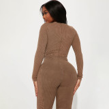 Fashion Women's Solid Color Split Sexy Hollow out Distressed Rib Bodysuit