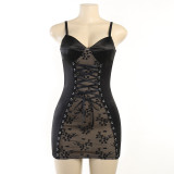 Hip Wrapping, Slim Street Shooting, Lace Splicing, Chest Bandage, Pure Desire Dress