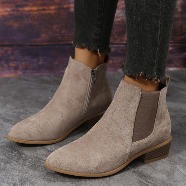 Oversized women's shoes British style pointed fleece elastic belt thick heel casual single shoes