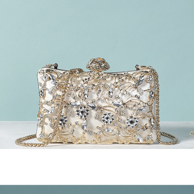 Fashion diamond inlaid dinner handbag One shoulder cross body chain small bag Cross border cross body small bag