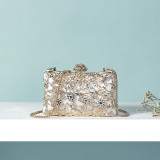 Fashion diamond inlaid dinner handbag One shoulder cross body chain small bag Cross border cross body small bag