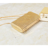 Texture Hollow out Evening Dress Small Bag One Shoulder Crossbody Chain Small Square Bag Metal Handbag