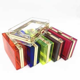 Acrylic transparent fashion dinner bag diagonal mini banquet handbag small square bag