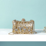 Fashion diamond inlaid dinner handbag One shoulder cross body chain small bag Cross border cross body small bag