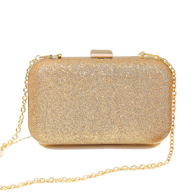 Shiny powder frosted casual dinner bag in hand